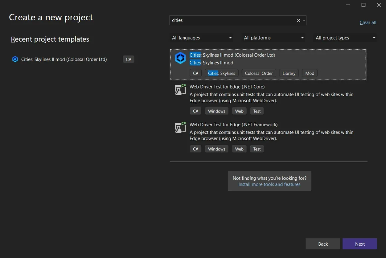 Visual Studio New Project Template