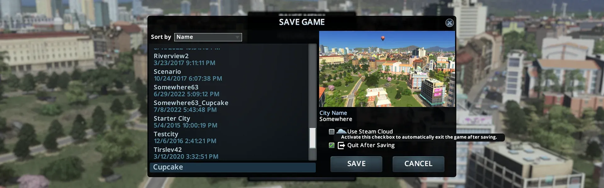 Quit After Saving