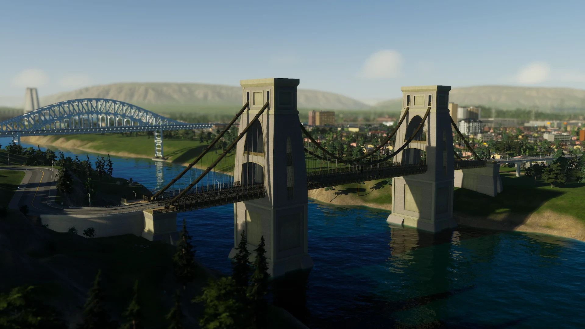 Two Lane Suspension Bridge